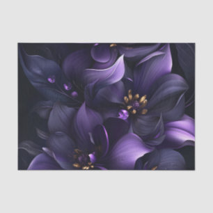 Papier Mousseline Image Abstraite de fleurs violettes et noires