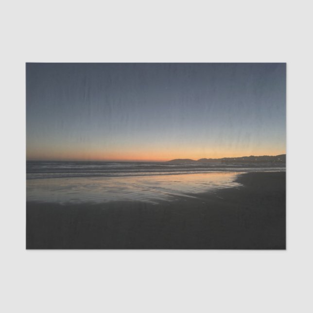 Papier Mousseline Image De Dusk Jusqu'À La Lumière Du Jour À La Plag (Recto)