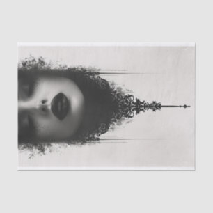 Papier Mousseline Image du centre gothique avec le visage d'une femm