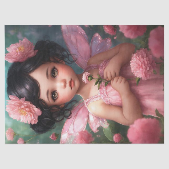 Papier Mousseline Imaginaire Belle Fée Rose fille Découpage (Recto)