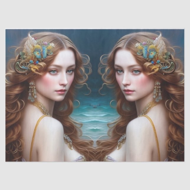 Papier Mousseline Imaginaire Belle Sirène Princesse Découpage (Recto)