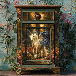 Papier Mousseline Imaginaire bleu Unicorn Woodland Decoupage