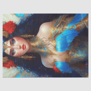 Papier Mousseline Imaginaire Blue Water Fairy Mermaid Decoupage