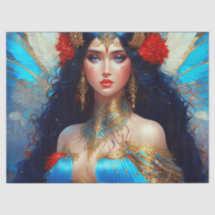 Papier Mousseline Imaginaire Blue Water Fairy Mermaid Decoupage