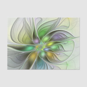 Papier Mousseline Imaginaire coloré Fleur moderne Abstrait Fractal