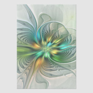 Papier Mousseline Imaginaire coloré Moderne Fleur Abstraite Fractale