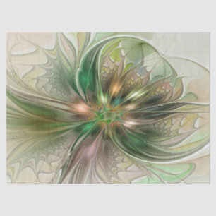 Papier Mousseline Imaginaire coloré Moderne Fleur Fractale Abstraite