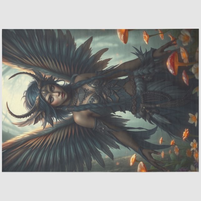 Papier Mousseline Imaginaire de fées à plumes (Recto)