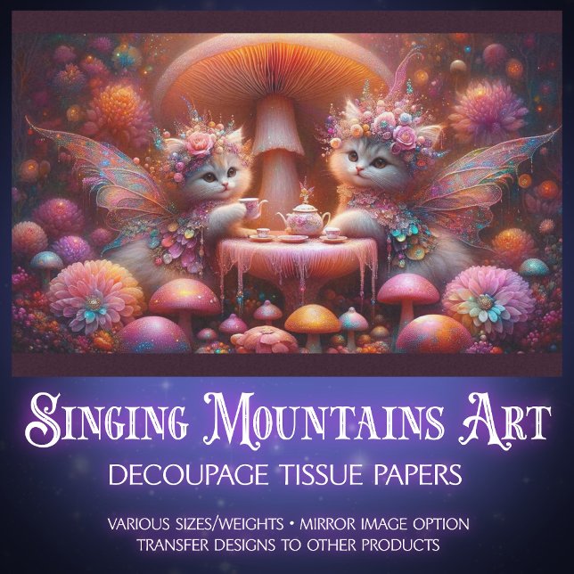 Papier Mousseline Imaginaire de thé de champignons de Fairy Kittens  (Créateur téléchargé)