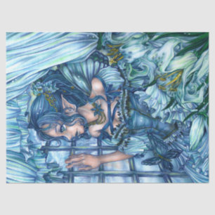 Papier Mousseline Imaginaire Fairy Anime Girl Victorian Blue