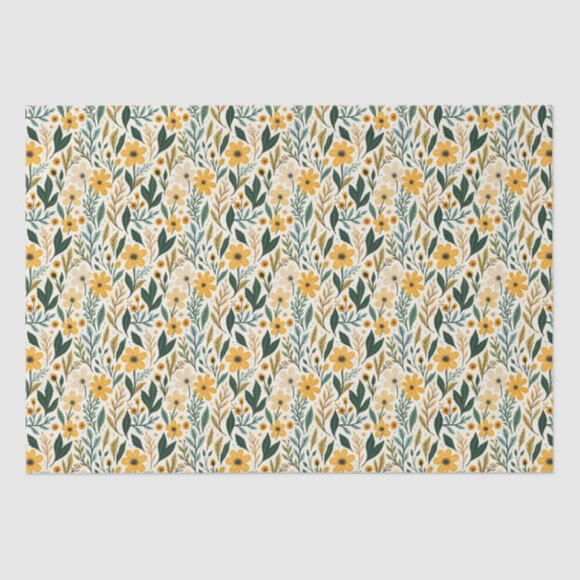 Papier Mousseline Imaginaire floral de Boho (Recto)