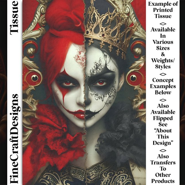 Papier Mousseline Imaginaire foncé Reine gothique Art DA4R Découpage (Créateur téléchargé)