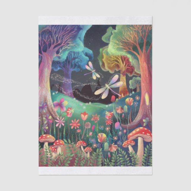 Papier Mousseline Imaginaire forestier Twilight, Fairyland Vertical (Recto)