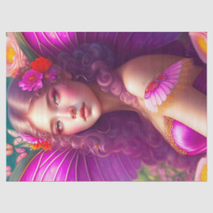 Papier Mousseline Imaginaire Fuchsia Fairy papillons Decoupage