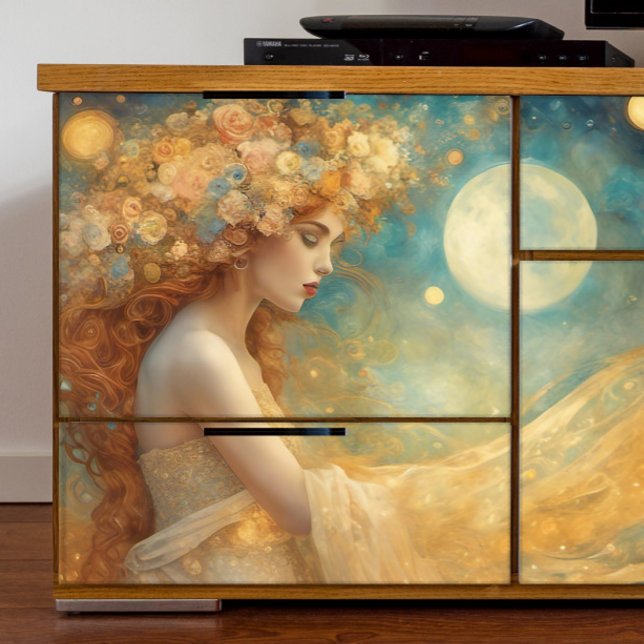 Papier Mousseline Imaginaire Girl with Moons Decoupage (Créateur téléchargé)