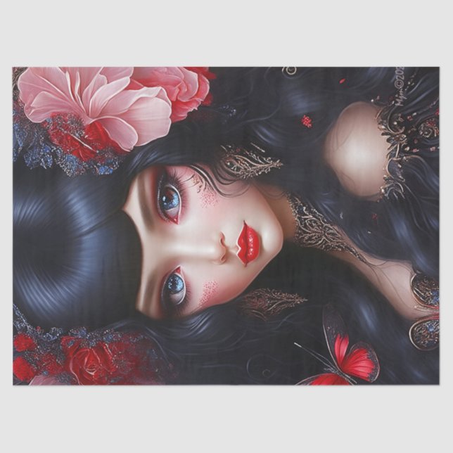 Papier Mousseline Imaginaire Jolie Fleur Fée Princesse Découpage (Recto)