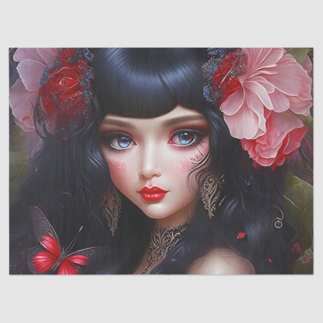 Papier Mousseline Imaginaire Jolie Fleur Fée Princesse Découpage (Recto)