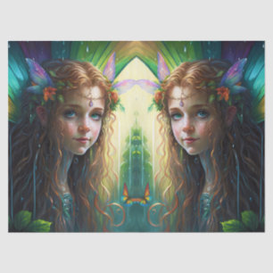 Papier Mousseline Imaginaire Rainbow Fairy Girl Decoupage