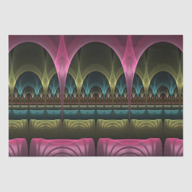 Papier Mousseline Imaginaire spécial Motif Abstrait coloré Fractal (Recto)