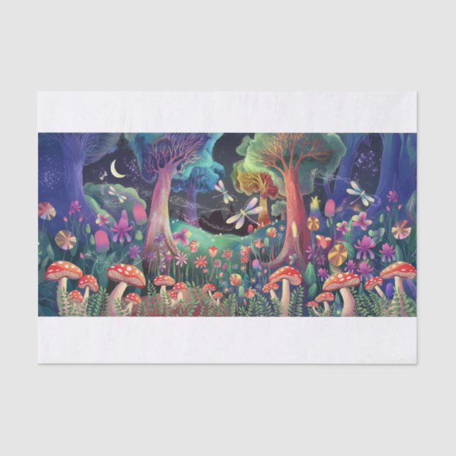 Papier Mousseline Imaginaire Twilight Woodland, Whimsical Fairyland (Recto)