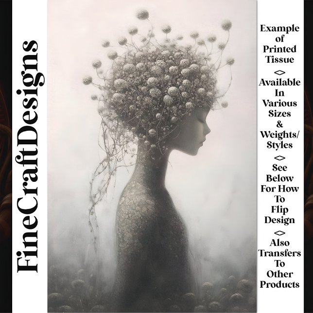 Papier Mousseline Imaginaire Whimsical Floral Girl V3 Découpage (Créateur téléchargé)