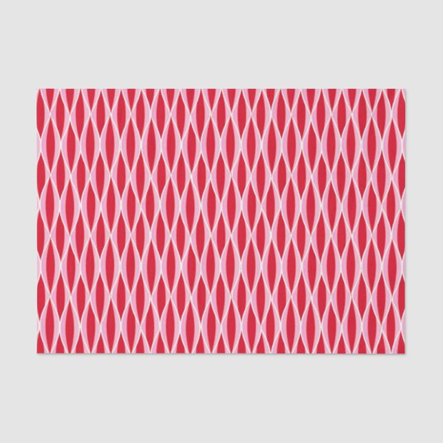 Papier Mousseline Impression à ruban du milieu du siècle, corail pro (Recto)