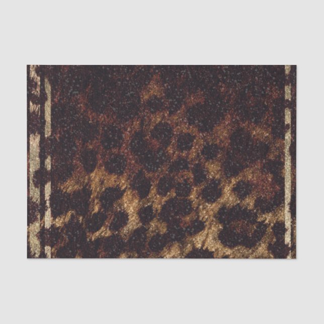 Papier Mousseline Impression animale léopard guépard pailletée sauva (Recto)