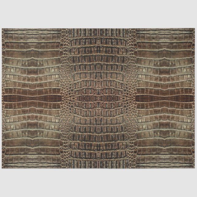 Papier Mousseline Impression anormale en cuir Brown de l'alligator (Recto)
