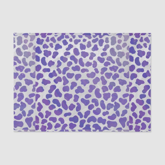 Papier Mousseline Impression dalmate violet et blanche (Recto)