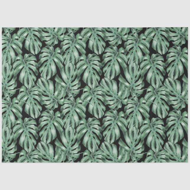 Papier Mousseline Impression d'animal tropical et série de verdure D (Recto)