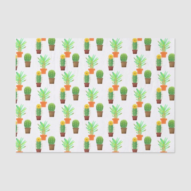 Papier Mousseline Impression de cactus (Recto)