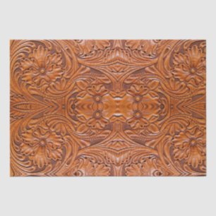Papier Mousseline Impression de cuir travaillée Country Western Cowb