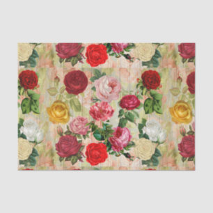 Papier Mousseline Impression de fleurs florales vintage personnalisé