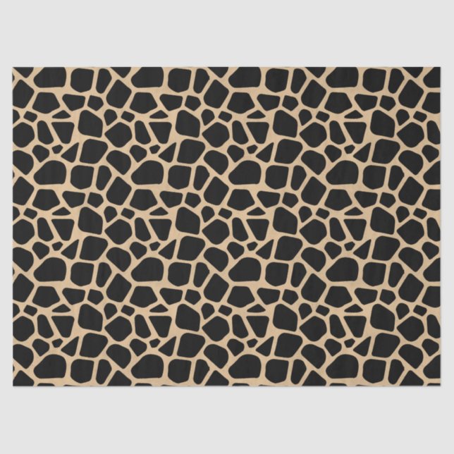 Papier Mousseline Impression de girafe Brown noire (Recto)