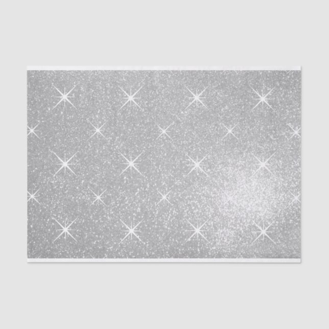 Papier Mousseline Impression de parties scintillant en faux argent d (Recto)