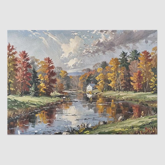 Papier Mousseline Impression de peinture d'automne (Recto)