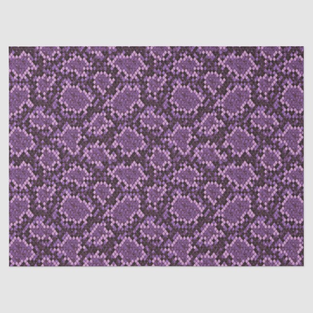 Papier Mousseline Impression de serpent violet (Recto)