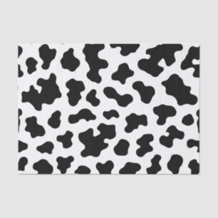 Papier Mousseline Impression de vache noire et blanche