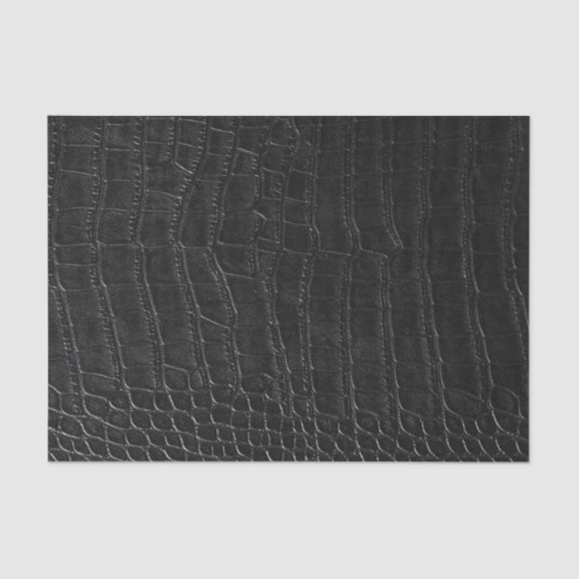 Papier Mousseline Impression en cuir d'alligator noir Faux (Recto)