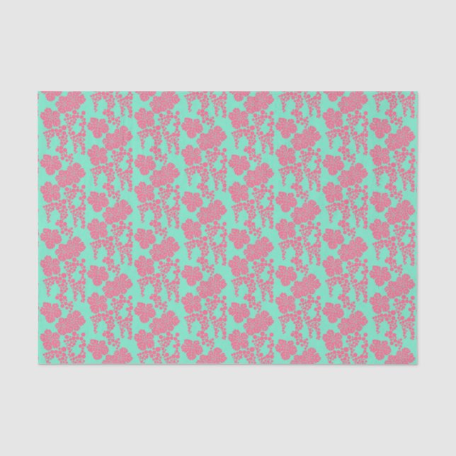 Papier Mousseline Impression florale japonaise (Recto)