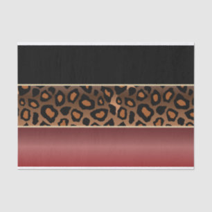 Papier Mousseline Impression Garnet Red, Black et Jaguar
