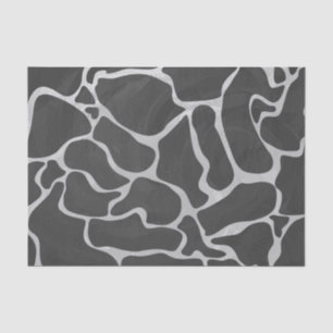 Papier Mousseline Impression Giraffe noir et gris clair