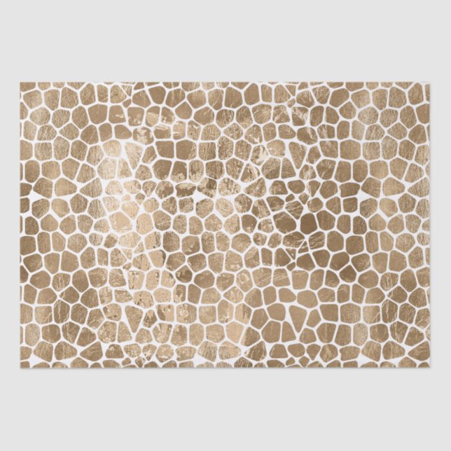 Papier Mousseline Impression Glam Gold Giraffe (Recto)