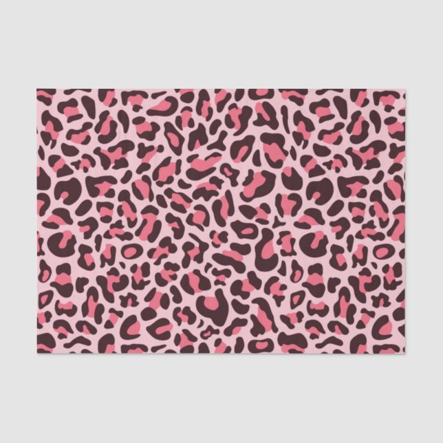 Papier Mousseline Impression léopard rose découpage guépard (Recto)