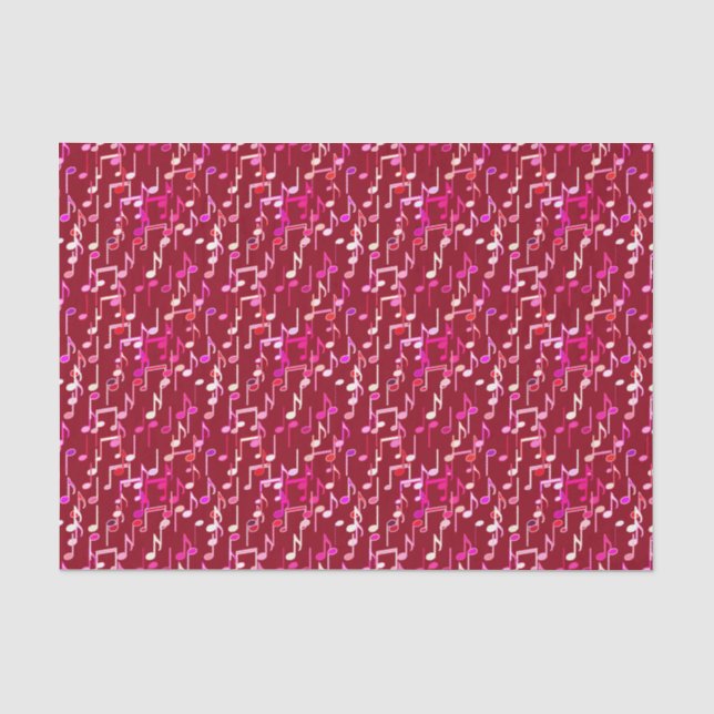 Papier Mousseline Impression musicale - bordeaux, multi (Recto)