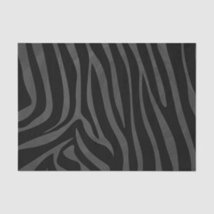 Papier Mousseline Impression noire et grise Zebra