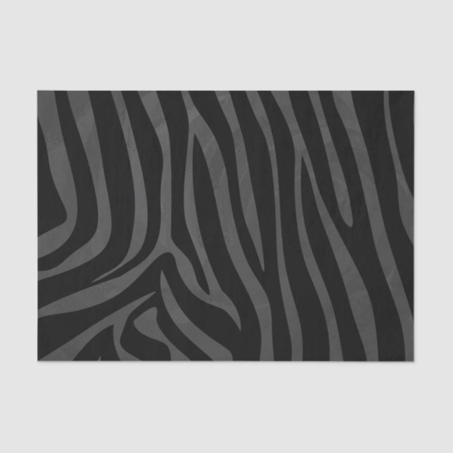 Papier Mousseline Impression noire et grise Zebra (Recto)
