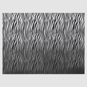 Papier Mousseline Impression Ombre Zebra en noir blanc