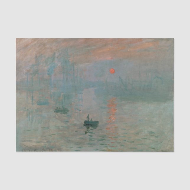Papier Mousseline Impression Soleil levant de Claude Monet (Recto)