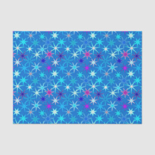 Papier Mousseline Impression Starburst moderne, Bleu Cérulean Profon